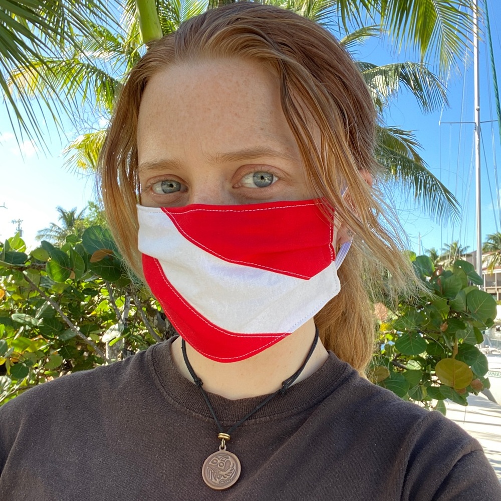 Scuba Diver Down Flag Mask in Cotton